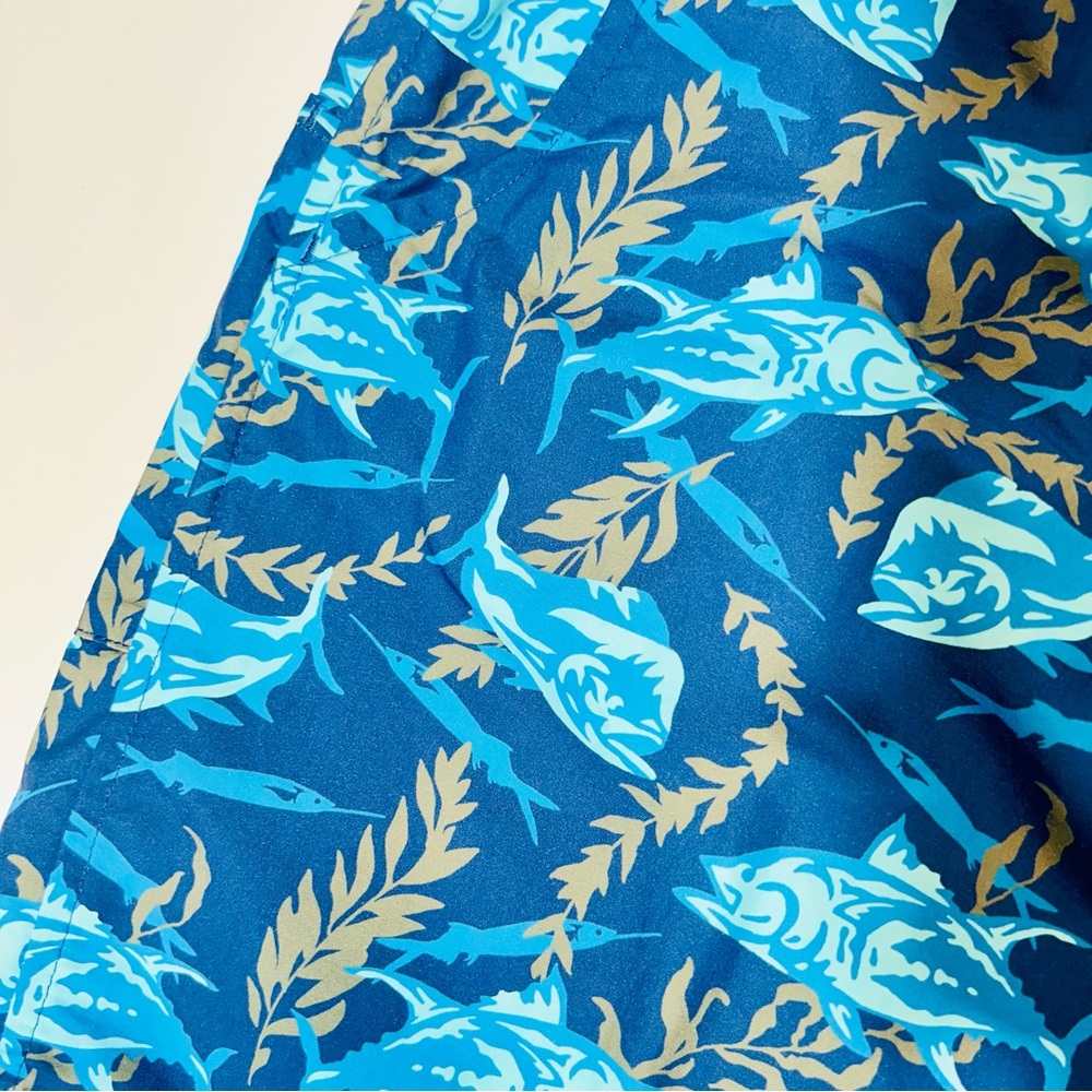 Columbia PFG swim trunks Super Backcast Water Short Blue Fish Print men Size XXL - Picture 6 of 9